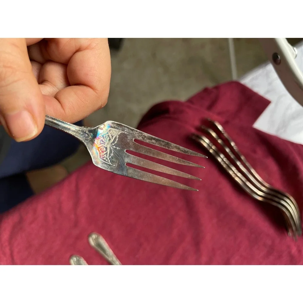 Vintage Community Plate Patrician Silver Plated Forks Set of 5 Butterfly Motif